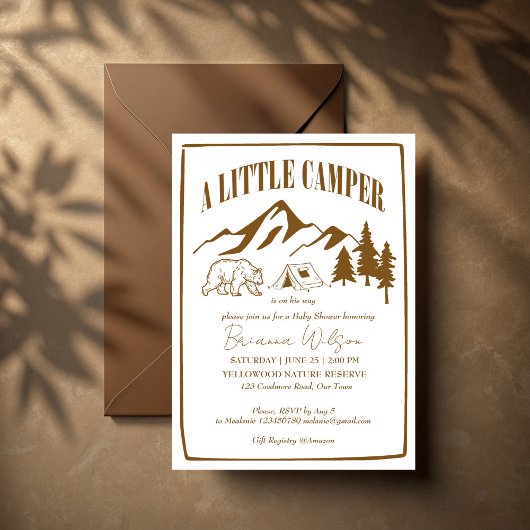 Invitation Petit baby shower d'aventure de camping-car