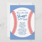 Invitation Petit Baby shower de baseball Slugger (Devant)