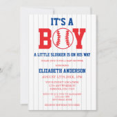 Invitation Petit Baby shower De Baseball Slugger (Devant)