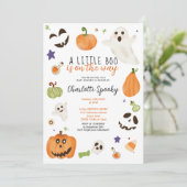 Invitation Petit baby shower de boite d'Halloween neutre (Debout devant)