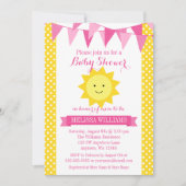 Invitation Petit Baby shower de Bunch Jaune Rose Brillant (Devant)