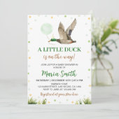 Invitation Petit Baby shower de canard de Mallard (Debout devant)