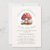 Invitation Petit Baby shower de champignons (Devant)