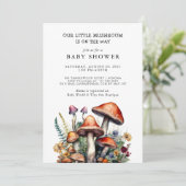 Invitation Petit Baby shower de champignons (Debout devant)