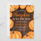 Invitation Petit baby shower de chute orange citrouille en bo (Devant)
