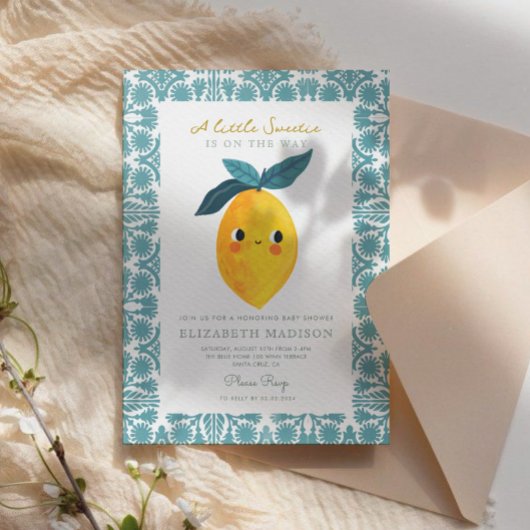 Invitation Petit Baby shower de citron doux