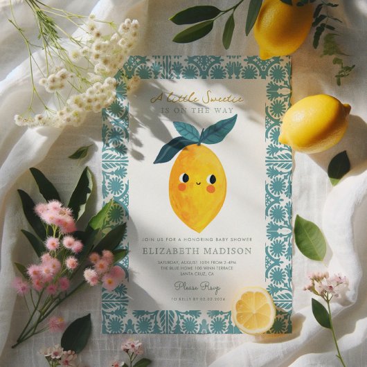 Invitation Petit Baby shower de citron doux