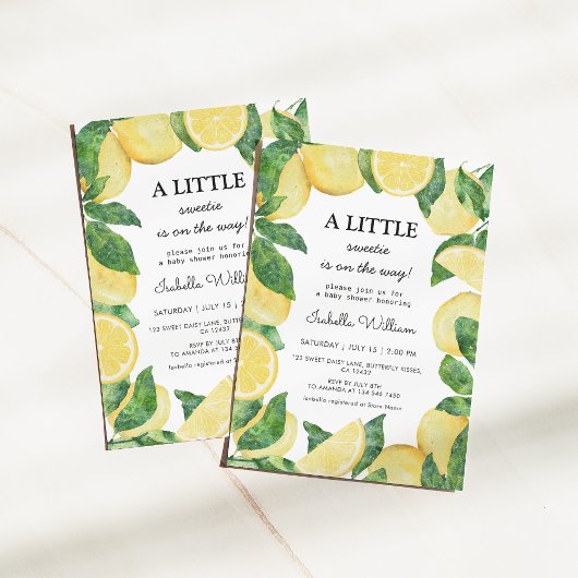 Invitation Petit Baby shower de citron doux