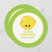 Invitation Petit Baby shower de citron doux (Devant / Derrière)