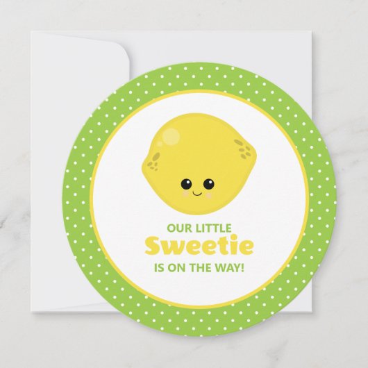Invitation Petit Baby shower de citron doux (Devant)