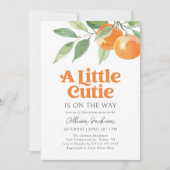 Invitation Petit Baby shower de Citrus orange Cutie (Devant)