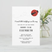 Invitation Petit baby shower de coccinelle doux (Debout devant)