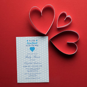 Invitation Petit Baby shower de coeur