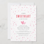 Invitation Petit Baby shower de Coeurs roses amoureux (Devant)