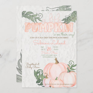 Invitation Petit Baby shower de corail Citrouille