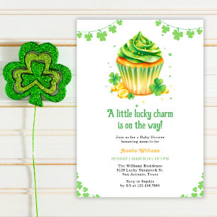Invitation Petit Baby shower de Cupcake de Clover de Charme L