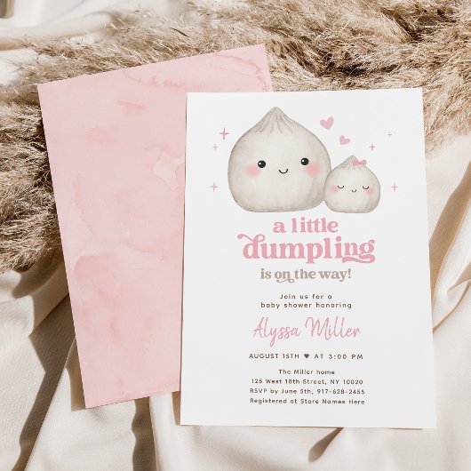 Invitation Petit Baby shower de Dumpling rose doux