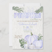 Invitation Petit Baby shower de fille Citrouille pourpre (Devant)