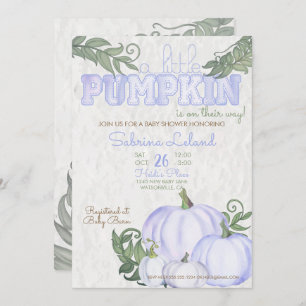 Invitation Petit Baby shower de fille Citrouille pourpre