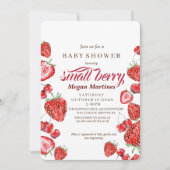 Invitation Petit Baby shower de fille d'aquarelle Berry (Devant)