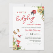 Invitation Petit Baby shower de fille Ladybug (Devant)
