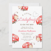 Invitation Petit Baby shower de fille Ladybug (Devant)