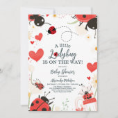 Invitation Petit Baby shower de fille Ladybug (Devant)