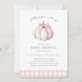Invitation Petit Baby shower de fille rose Citrouille (Devant)