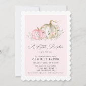 Invitation Petit Baby shower de fille rose Citrouille (Devant)