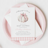 Invitation Petit Baby shower de fille rose Citrouille