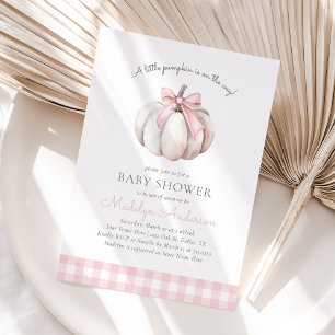 Invitation Petit Baby shower de fille rose Citrouille