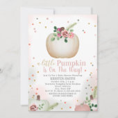 Invitation Petit Baby shower de fille rose Citrouille (Devant)