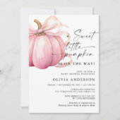 Invitation Petit Baby shower de fille rose Citrouille (Devant)