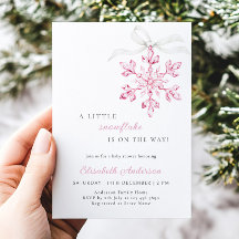 Petit Baby shower de fille rose de flocon de neige