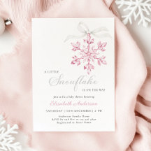 Petit Baby shower de fille rose de flocon de neige