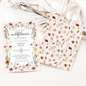 Invitation Petit Baby shower de fille rose Fleur sauvage