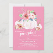 Invitation Petit Baby shower de filles Citrouilles (Devant)