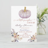 Invitation Petit Baby shower de fleurs Citrouilles de Parties (Debout devant)