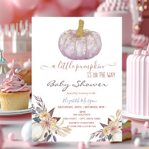 Invitation Petit Baby shower de fleurs Citrouilles de Parties