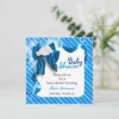 Invitation Petit baby shower de garçon (Debout devant)
