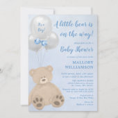 Invitation Petit Baby shower de garçon de l'ours (Devant)