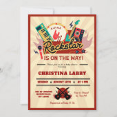 Invitation Petit Baby shower de garçon Rockstar (Devant)