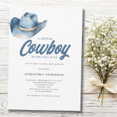 Invitation Petit Baby shower de garçon Western Cowboy Blue