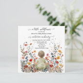 Invitation Petit baby shower de jardin fleur sauvage (Debout devant)