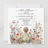 Invitation Petit baby shower de jardin fleur sauvage (Devant)