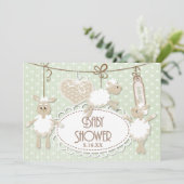 Invitation Petit Baby shower de jouets d'agneau (Debout devant)