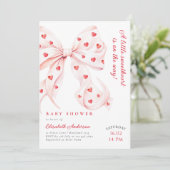 Invitation Petit Baby shower de la corneille rose (Debout devant)