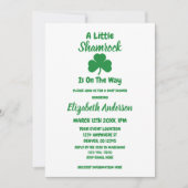 Invitation Petit Baby shower de la Saint Patrick Shamrock (Devant)
