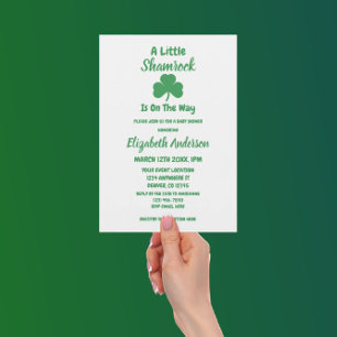 Invitation Petit Baby shower de la Saint Patrick Shamrock