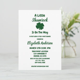 Invitation Petit Baby shower de la Saint Patrick Shamrock